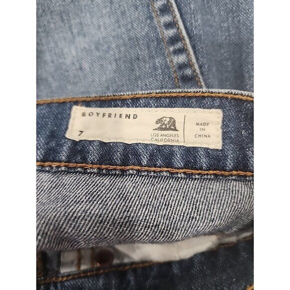 Bullhead Denim Co Jeans Womens 7 Blue Mid-rise Boyfriend Distressed - Picture 6 of 7